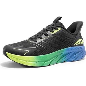Allswifit Mens Size 10.5 Black Blue Slip On Walking Running Athletic Shoes